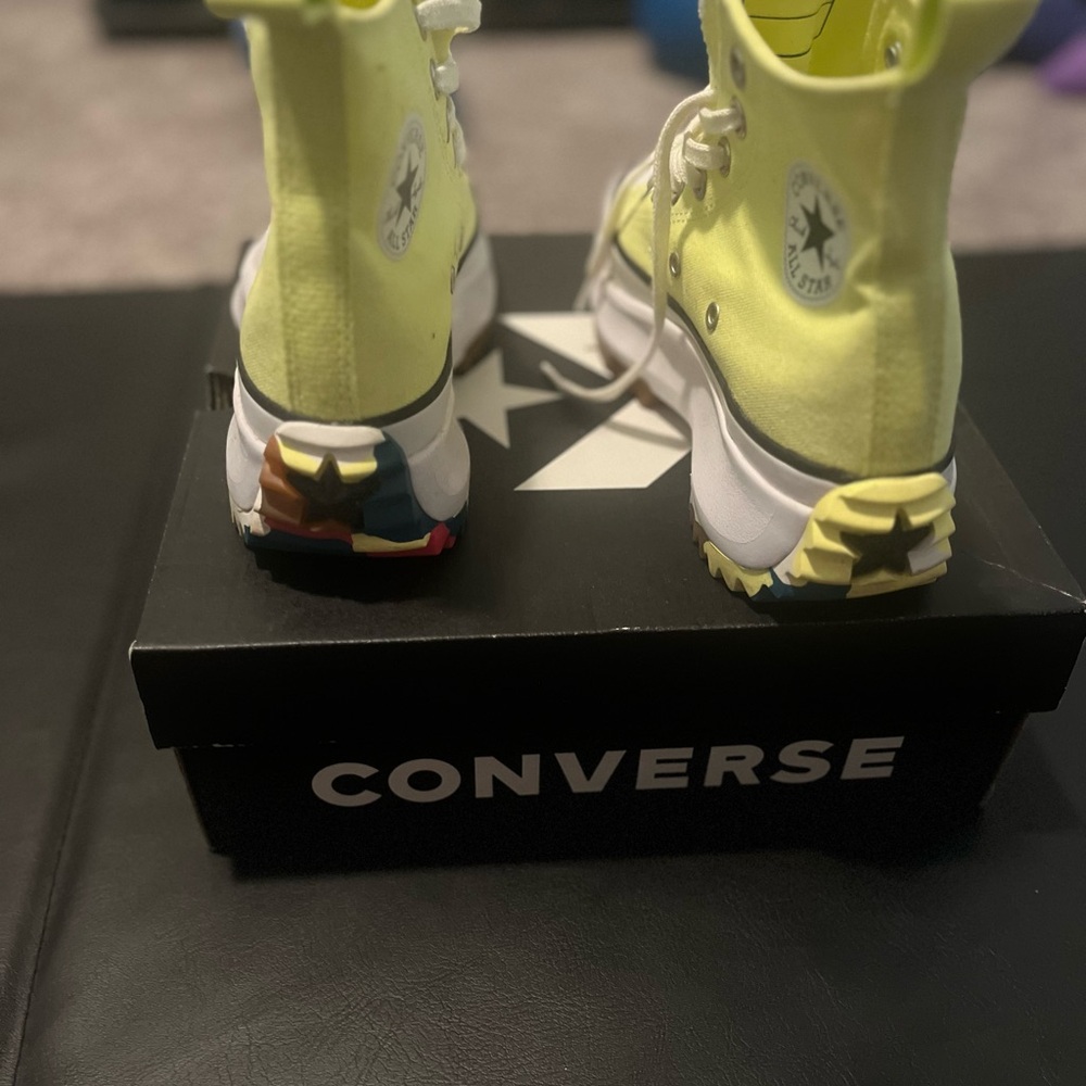 Converse Run Star Hike High Top Sneaker - Neon Yellow with Multicolor Sole